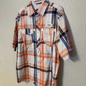 Parish Triumphant "Tour De Force" Plaid Button-Down Shirt XL.